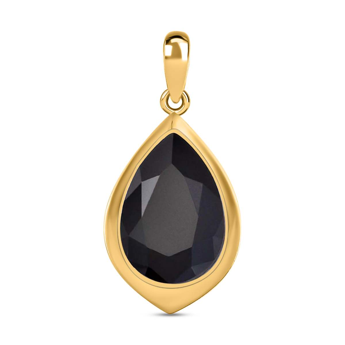 Schwarzer Spinell Anhänger, 925 Silber vergoldet ca. 9,07 ct