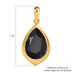 Schwarzer Spinell Anhänger, 925 Silber vergoldet ca. 9,07 ct