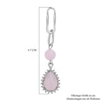 Rosenquarz Ohrringe, silberfarben ca. 18,00 ct