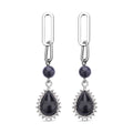 Blaue Sandstein Ohrringe, silberfarben ca. 18.00 ct