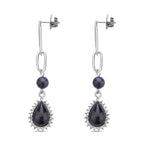 Blaue Sandstein Ohrringe, silberfarben ca. 18.00 ct