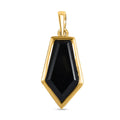 Schwarzer Spinell Anhänger, Messing vergoldet ca. 12,64 ct