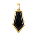 Schwarzer Spinell Anhänger, Messing vergoldet ca. 12,64 ct