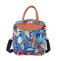 Boho Stil Handtasche, Blattmuster, Blau