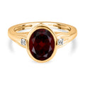 Natürlicher Mosambik Granat und weißer Zirkon Ring, 925 Silber vergoldet (Größe 17.00) ca. 3,11 ct
