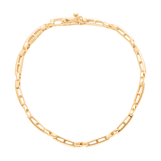 Natürliches, gelbes Diamant Armband, ca. 19 cm 925 Silber Gelbgold Vermeil ca. 1.00 ct