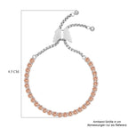 Champagner Zirkonia Armband, ca. 12.75 cm, Edelstahl ca. 15.00 ct