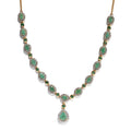 Socoto Smaragd Collier, ca. 45 cm, 925 Silber Gelbgold Vermeil ca. 14.00 ct