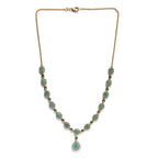 Socoto Smaragd Collier, ca. 45 cm, 925 Silber Gelbgold Vermeil ca. 14.00 ct