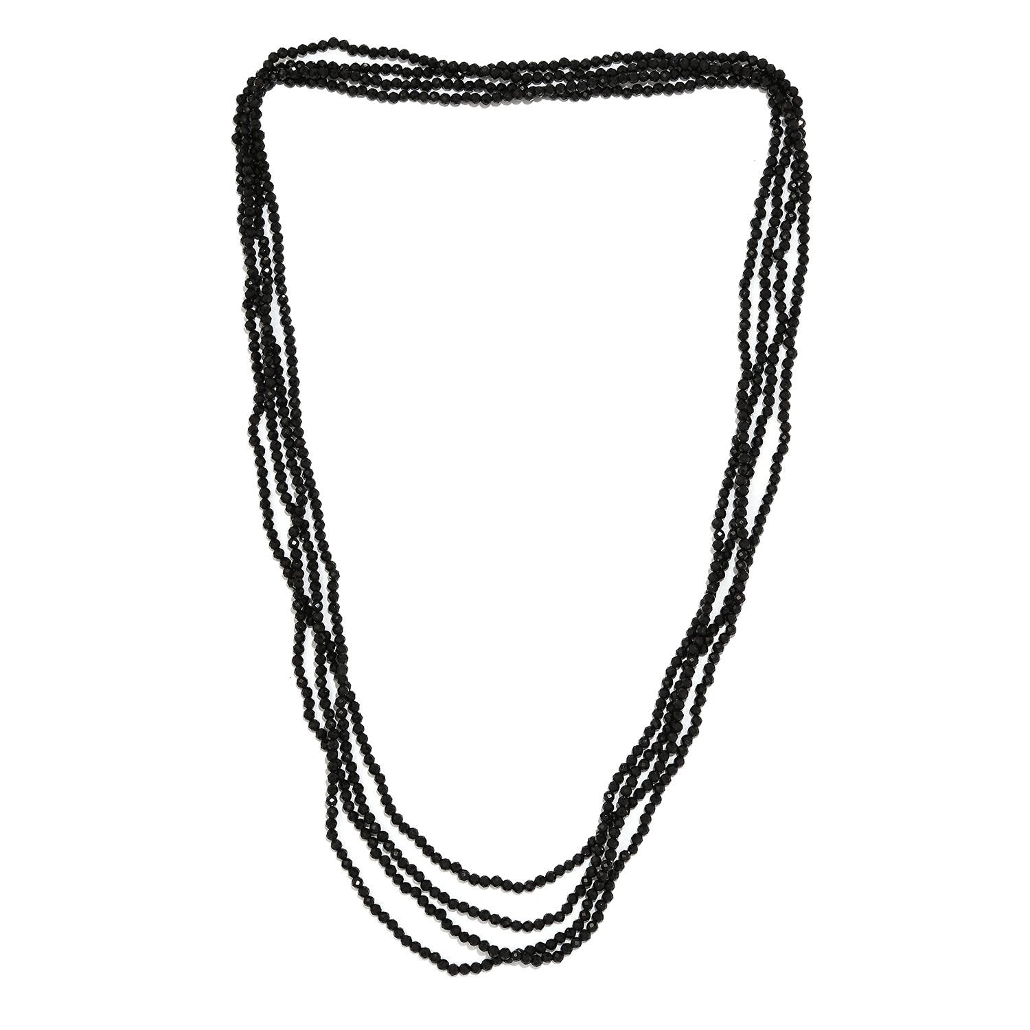 Thai Schwarze Spinell Halskette, 255 cm, ca. 217.50 ct