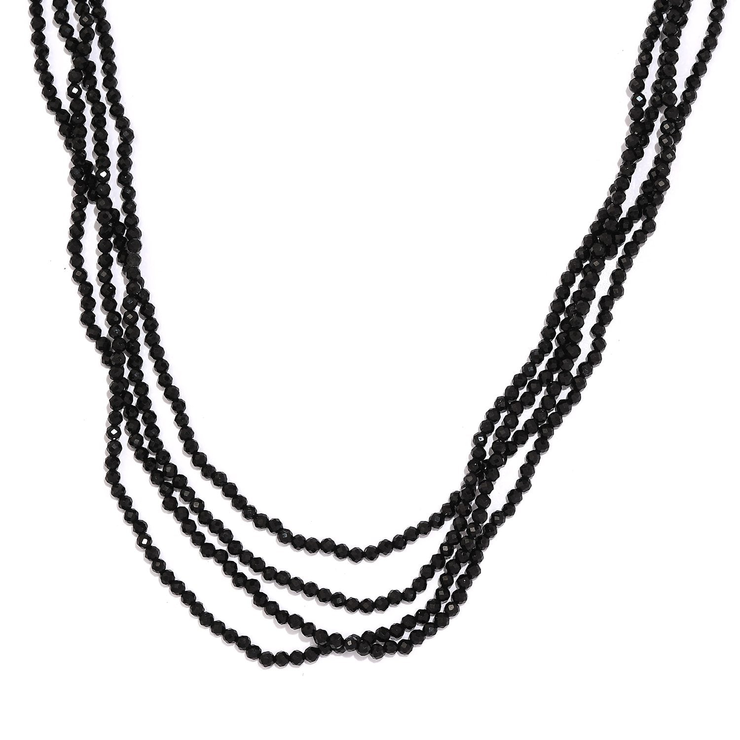 Thai Schwarze Spinell Halskette, 255 cm, ca. 217.50 ct