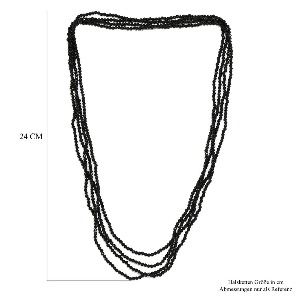 Thai Schwarze Spinell Halskette, 255 cm, ca. 217.50 ct