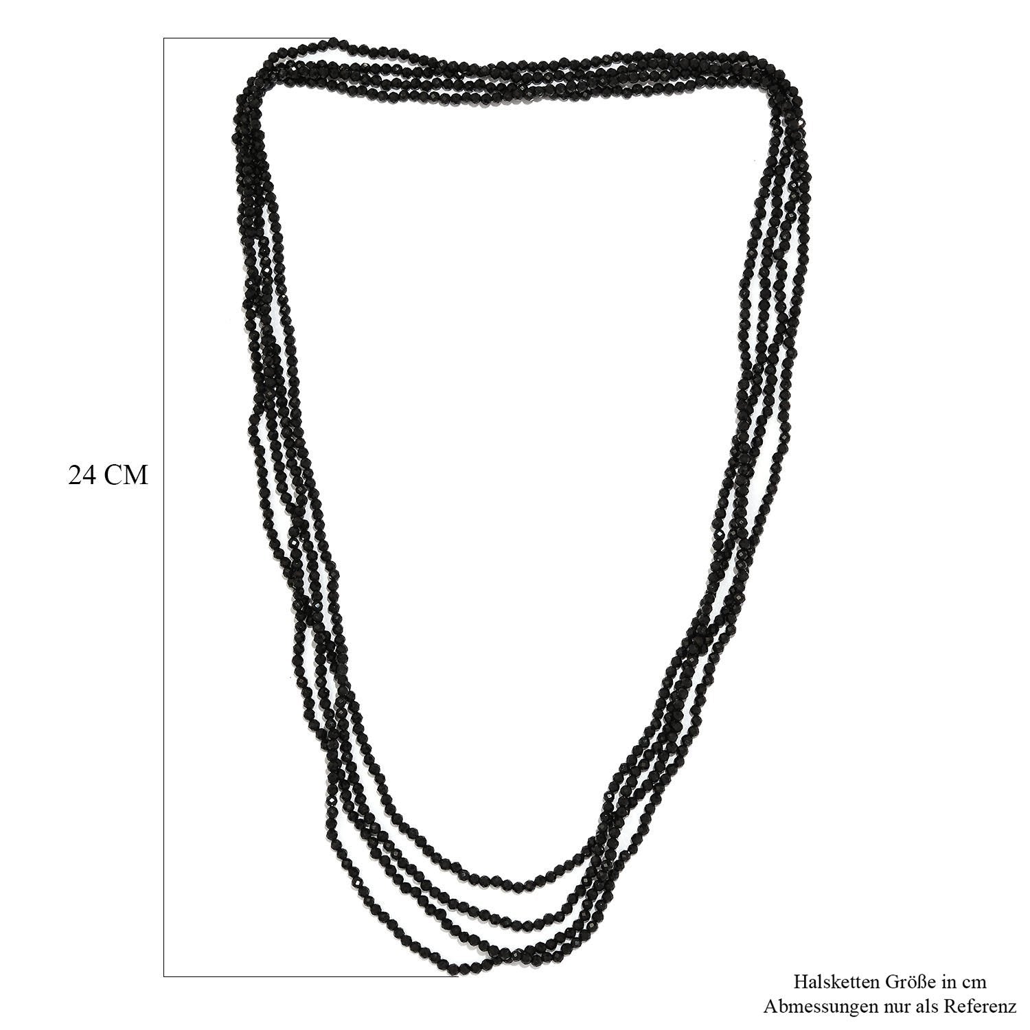 Thai Schwarze Spinell Halskette, 255 cm, ca. 217.50 ct