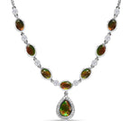 Kanadische Ammolit Halskette, ca. 45 cm, 925 Silber platiniert ca. 8.49 ct
