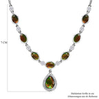 Kanadische Ammolit Halskette, ca. 45 cm, 925 Silber platiniert ca. 8.49 ct