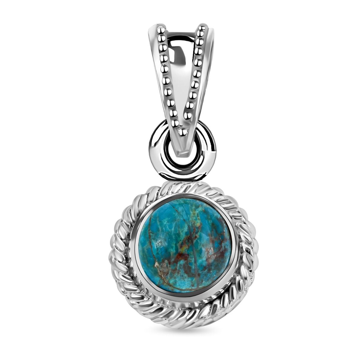 Royal Bali Kollektion - Chrysokoll Anhänger, 925 Silber ca. 4.60 ct
