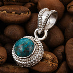 Royal Bali Kollektion - Chrysokoll Anhänger, 925 Silber ca. 4.60 ct