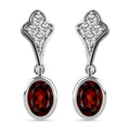 Kirsch-Citrin Ohrringe, 925 Silber platiniert ca. 1,87 ct