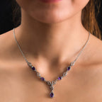 Afrikanisches Amethyst Collier, ca. 45 cm, Edelstahl, ca. 2.32 ct