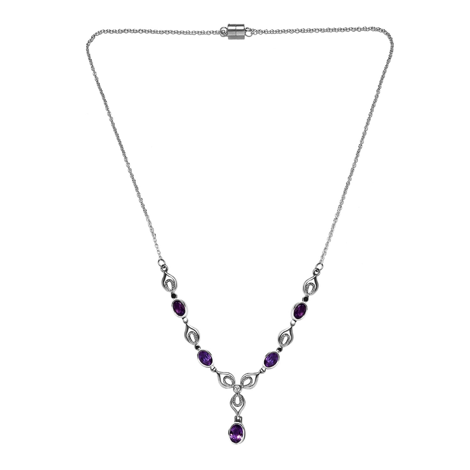 Afrikanisches Amethyst Collier, ca. 45 cm, Edelstahl, ca. 2.32 ct