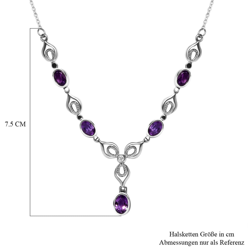 Afrikanisches Amethyst Collier, ca. 45 cm, Edelstahl, ca. 2.32 ct