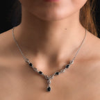 Schwarzes Spinell Collier, ca. 45 cm Edelstahl ca. 3.65 ct