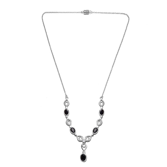 Schwarzes Spinell Collier, ca. 45 cm Edelstahl ca. 3.65 ct