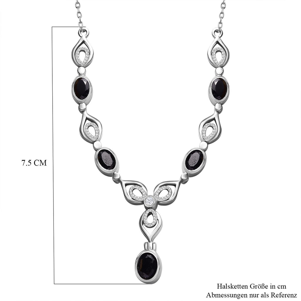 Schwarzes Spinell Collier, ca. 45 cm Edelstahl ca. 3.65 ct