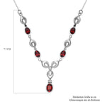 Rotes Granat Collier, ca. 45 cm Edelstahl ca. 3,25 ct