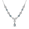 Himmelblaues Topas Collier, ca. 45 cm Edelstahl ca. 3,56 ct
