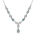 Himmelblaues Topas Collier, ca. 45 cm Edelstahl ca. 3,56 ct