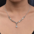 Himmelblaues Topas Collier, ca. 45 cm Edelstahl ca. 3,56 ct