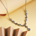 Himmelblaues Topas Collier, ca. 45 cm Edelstahl ca. 3,56 ct