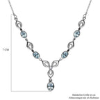 Himmelblaues Topas Collier, ca. 45 cm Edelstahl ca. 3,56 ct