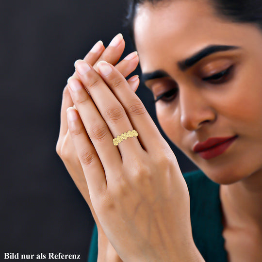 Natürlicher gelber Diamant Ring, 925 Silber Gelbgold Vermeil (Größe 21.00) ca. 0.15 ct