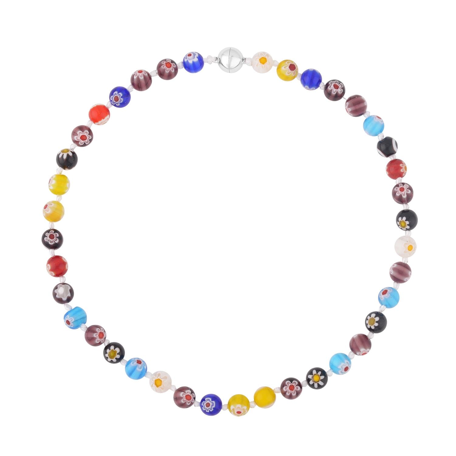 Murano Stil-Glasperlen Design, Halskette, ca. 50 cm, Mehrfarbig