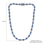 Kaschmir Kyanit Halskette, ca. 45 cm, 925 Silber platiniert ca. 27.60 ct