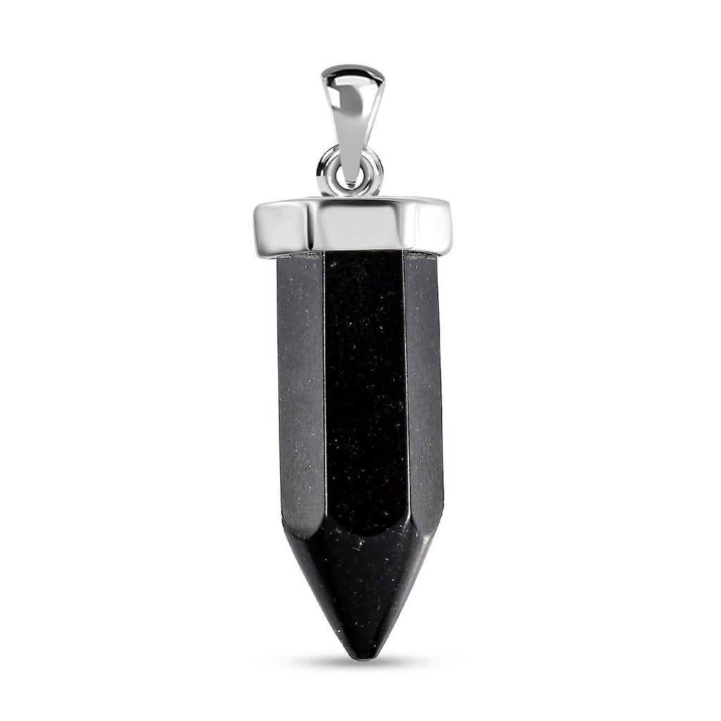 Schwarzer Turmalin Anhänger, 925 Silber ca. 16.76 ct