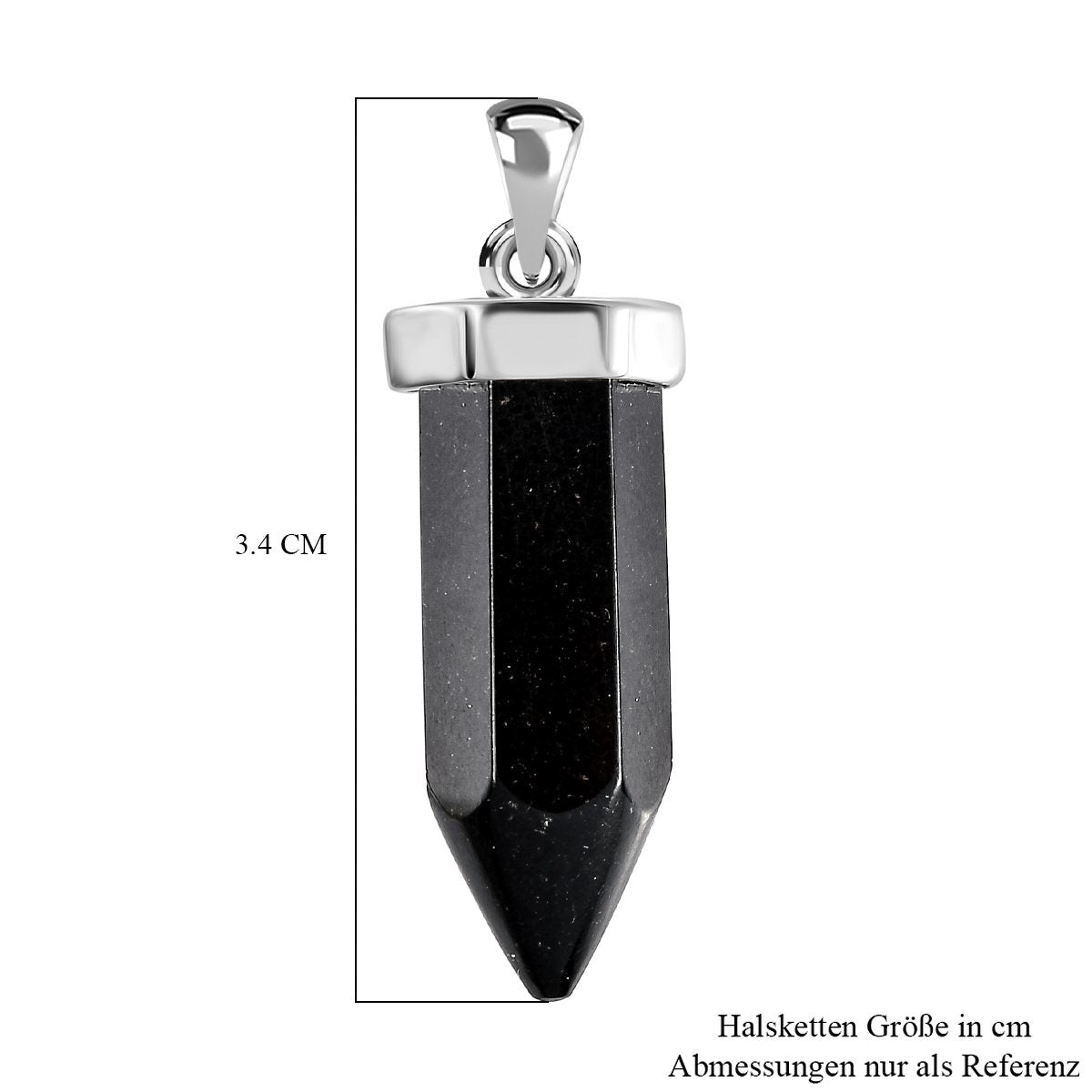 Schwarzer Turmalin Anhänger, 925 Silber ca. 16.76 ct
