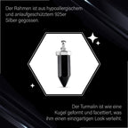 Schwarzer Turmalin Anhänger, 925 Silber ca. 16.76 ct