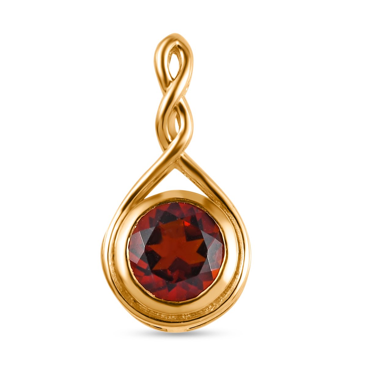 Kirsche Citrin Anhänger, 925 Silber vergoldet ca. 0.81 ct