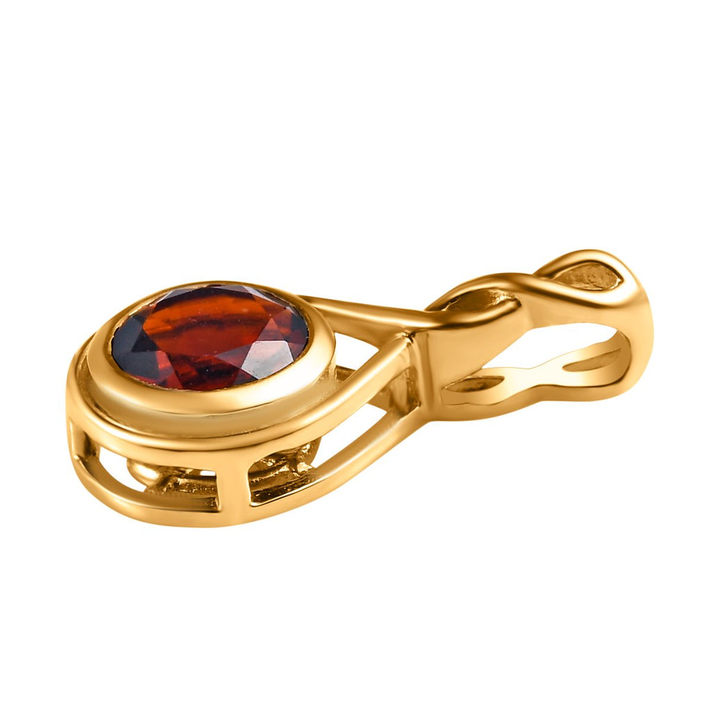 Kirsche Citrin Anhänger, 925 Silber vergoldet ca. 0.81 ct