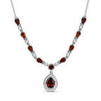Kirsch Citrin Collier, ca. 45 cm, 925 Silber Platiniert, ca. 5.81 ct