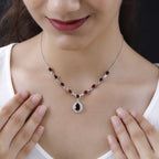 Kirsch Citrin Collier, ca. 45 cm, 925 Silber Platiniert, ca. 5.81 ct