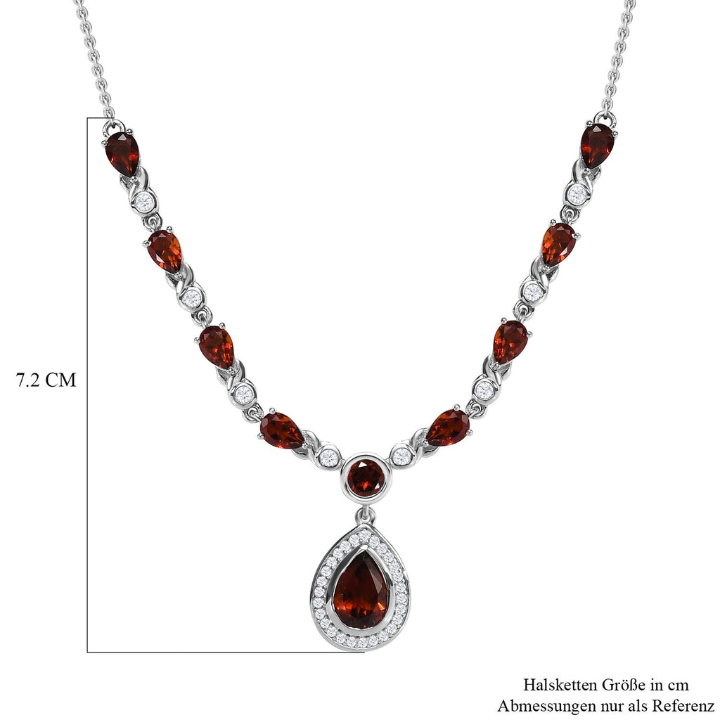 Kirsch Citrin Collier, ca. 45 cm, 925 Silber Platiniert, ca. 5.81 ct