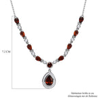 Kirsch Citrin Collier, ca. 45 cm, 925 Silber Platiniert, ca. 5.81 ct