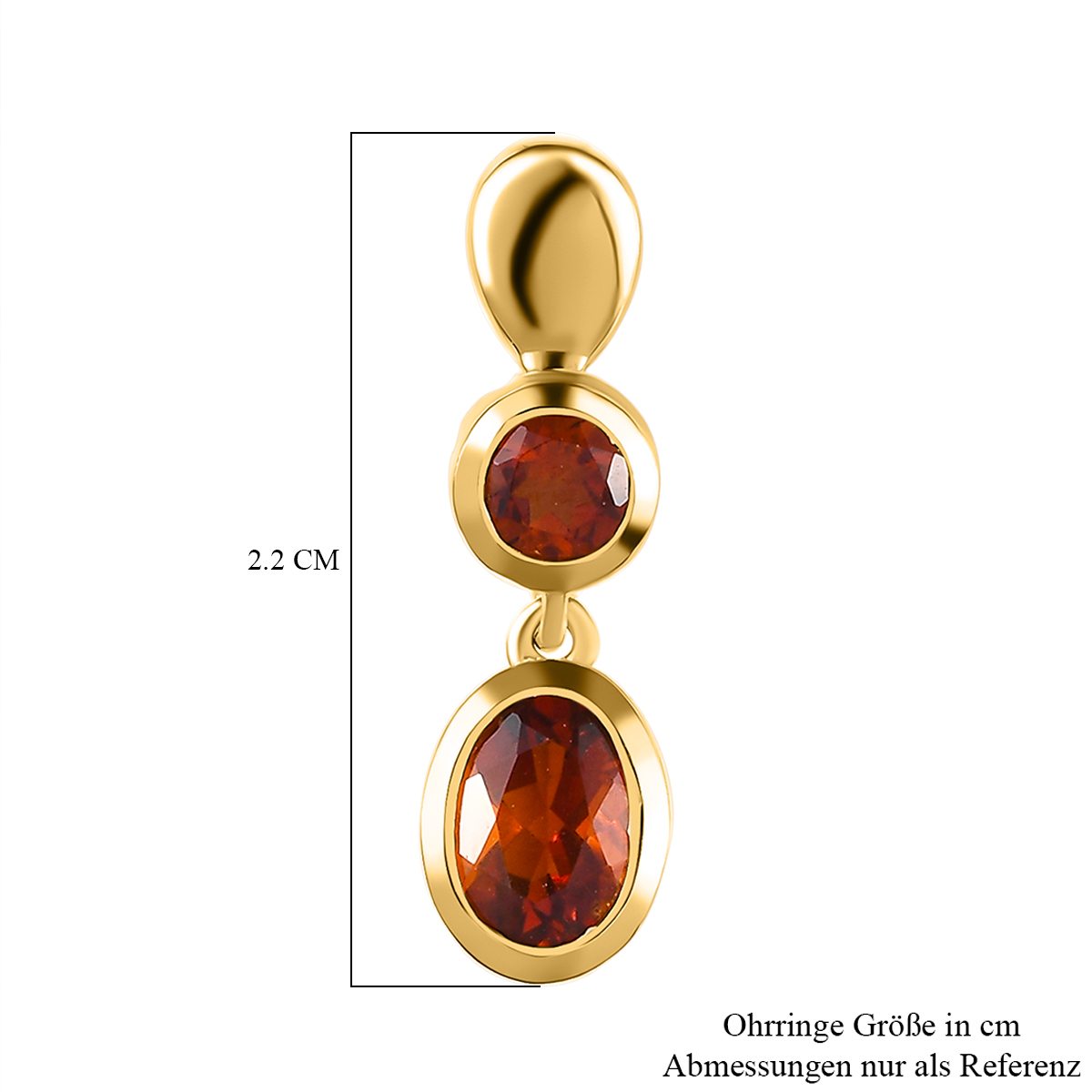 Kirsch Citrin Ohrringe, 925 Silber vergoldet ca. 2.03 ct