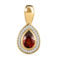 Kirsch Citrin und weißer Zirkon Anhänger, 925 Silber Gelbgold Vermeil ca. 1.99 ct