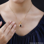 Kirsch Citrin und weißer Zirkon Anhänger, 925 Silber Gelbgold Vermeil ca. 1.99 ct