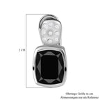 Schwarze Turmalin und weiße Zirkon Ohrringe, 925 Silber platiniert ca. 6.64 ct